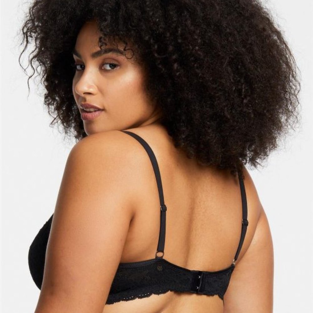 Grace Bra Montelle Intimates Boutique Size 34 D Underwire Mesh Black Sexy - Picture 2 of 4